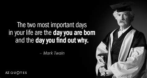 Mark Twain Quotes Two Important Days Wallpaper Image Photo