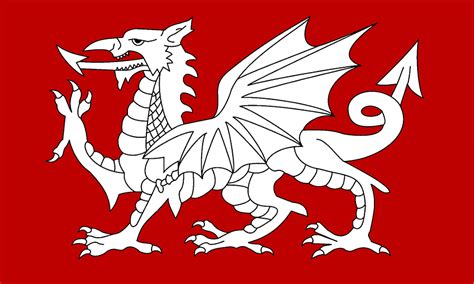 Bandiera Dellinghilterra Drago Bianco Bandiera Del Galles Popolo