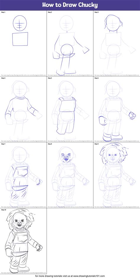 How To Draw Chucky Printable Step By Step Drawing Sheet