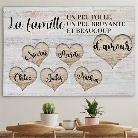 Toile De Famille “coeurs Damour