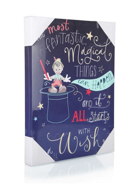 Pinocchio, spurred on by the hope of finding his father and of being in time to save him, swam all night long. Pinocchio Canvas Quote Frame - Gifts | Clintons