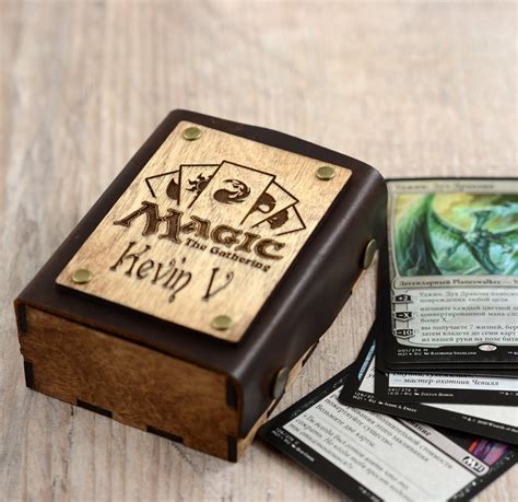 Personalisierte Mtg Deck Box Holz Und Lederbox Für Etsy