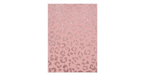 Stylish Faux Rose Gold Glitter Leopard Ombre Pink Poster Zazzle