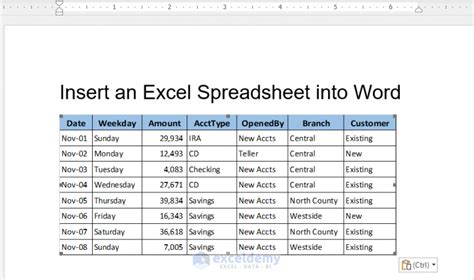 How To Insert An Excel Spreadsheet Into Word 4 Easy Methods