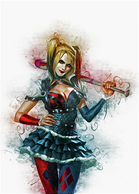Harley Quinn Art Painting By Ian Mitchell Fine Art America