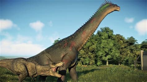 New Species Alamosaurus Hunted By Tyrannosaurus Rex Rexy 2022 Skin Jurassic World Evolution