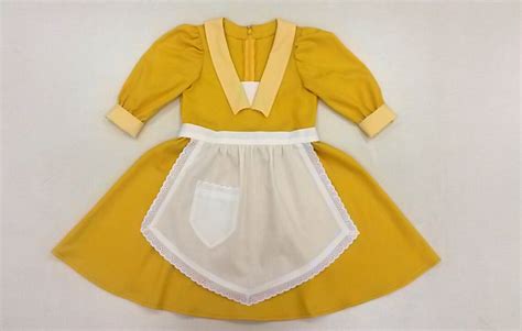 3 7 Yr Old Tiana Yellow Waitress Dress Costume Pattern 2 Pc Etsy