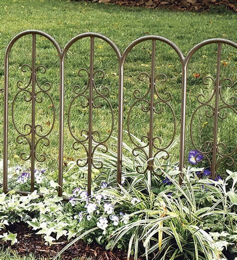 Montebello Outdoor Decorative Garden Fence Set Of 4 Iron Fencing In