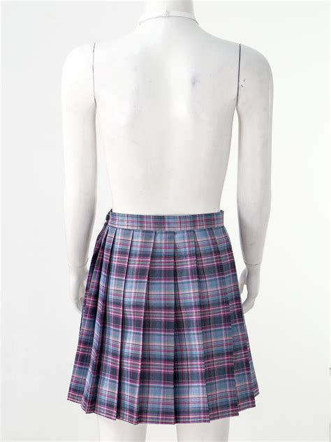Plaid Pleated Schoolgirl Skirt And Bow Tie Sissy Lux