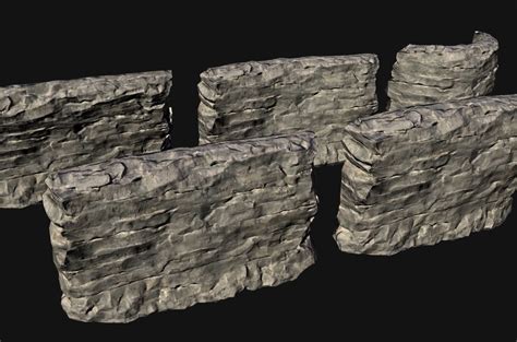 3d Model Cave Wall Lowploy Cgtrader
