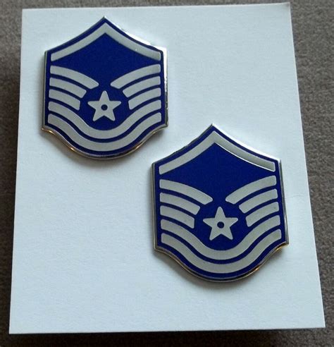 Us Air Force Metal Collar Rank Insignia Master Sergeant E 7 Pair Ebay