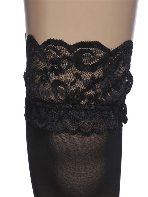 Black Lace Top Thigh High Stockings Nightclubs Pantyhose Shein Sheinside