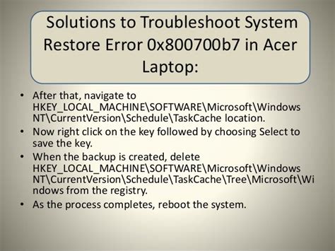 Steps To Fix Acer Laptop System Restore Error 0x800700b7