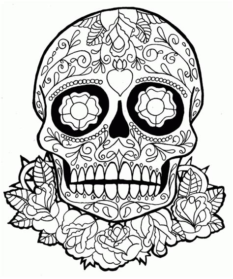Cool Skull Design Coloring Pages Coloring Home