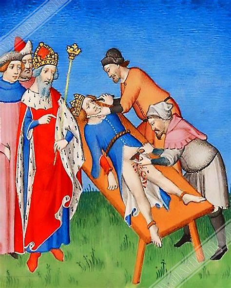 Mittelalterliche Folter Poster Kastration Blendung Brutale