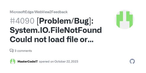 Problem Bug System IO FileNotFoundException Could Not Load File Or