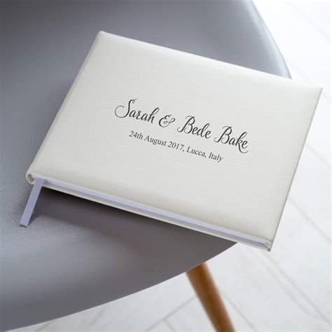 Personalised Italian Hide Leather Guest Book By Oh So Cherished