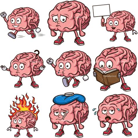 Funny Brain Character Download Free Vectors Clipart
