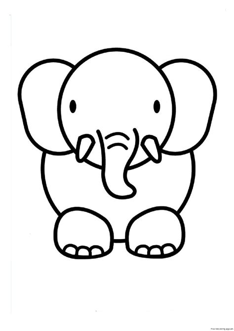 Print Out Animal Elephant Coloring Pages For Kids