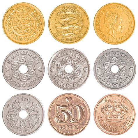 Insieme Di Circolazione Della Raccolta Di Monete Della Danimarca
