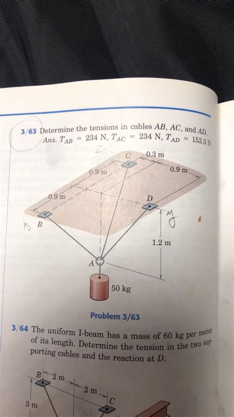 Solved Determine The Tensions In Cables Ab Ac And Chegg