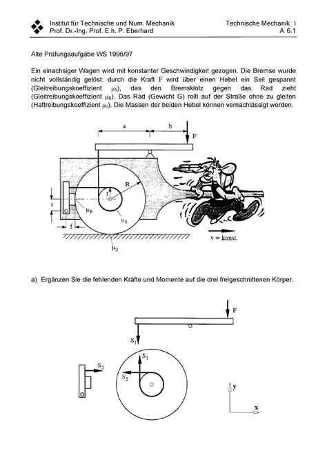 Bungen Arbeitsblatt Technische Mechanik I L Sung Arbeitsblatt