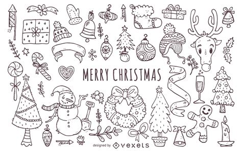 Christmas Doodles Coloring Pages