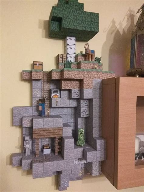Papercraft Papercraft Wall By Kasimare Minecraft Party Minecraft Room