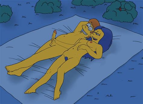 Rule 34 Breasts Color Female Handjob Homer Simpson Human Lying Male