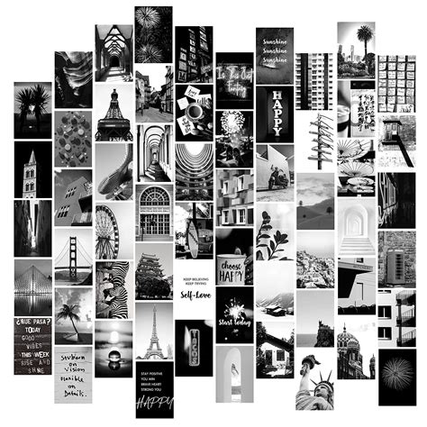 buy fantasy casa black white collage kit for wall aesthetic decor 60 set 4x6 inch images room