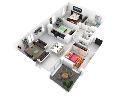 25个三居室户型3d布局效果图 创新家居设计展示 筑龙室内设计论坛