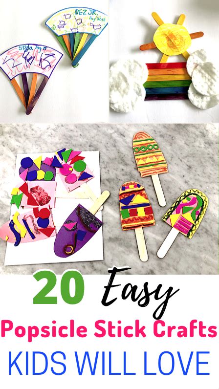 20 Easy Popsicle Stick Crafts For Kids Popsicle Crafts Craft Stick