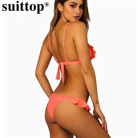 Buy Suittop New Arrival Bikini 2018 Ruffle Swimwear Women Swimsuit Sexy