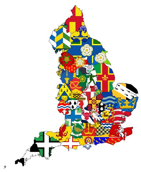 Map Of English County Flags Rvexillology
