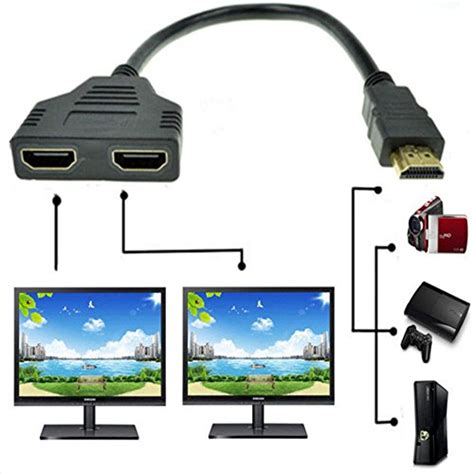 I have dual monitors at work (1 lcd and 1 crt) and there is a splitter that is plugged into the dvi port, but it splits to 2 vga ports. ZY HDMI Male to Dual HDMI Female 1 to 2 Way HDMI Splitter ...