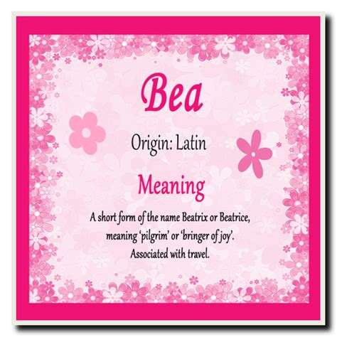 Bea Personalised Name Meaning Mousemat The Card Zoo