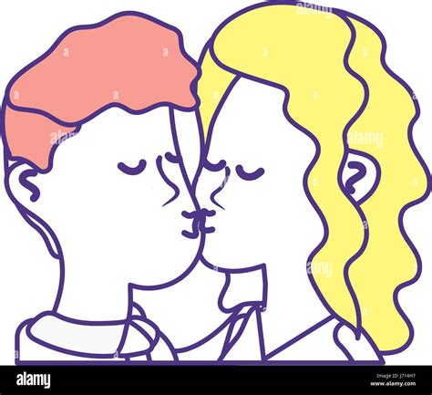 Cute Couple Kissing A Romantic Scene Stock Vector Image And Art Alamy