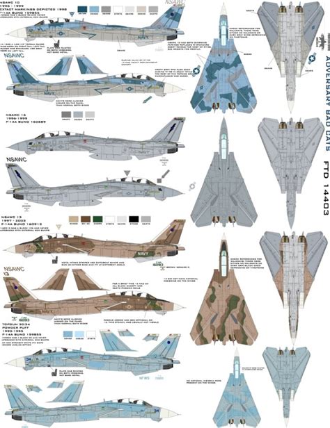 Fightertown Decals 1144 Nsawc Tomcats F 14as Decal Sheet
