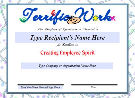 Employee Recognition Certificates Templates Free 4 Templates