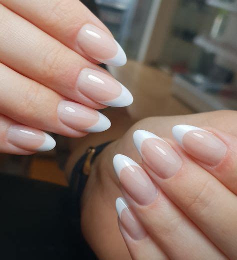 French Nails French Nails French Tip Acrylic Nails Oval Nails French