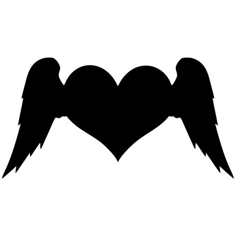 Winged Heart Silhouette Cdr Ai Dxf Eps Pdf Svg Vector Etsy