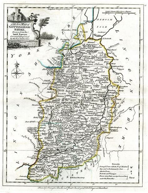 Jonathan Potter Map A Modern Map Of Nottinghamshire Drawn From The