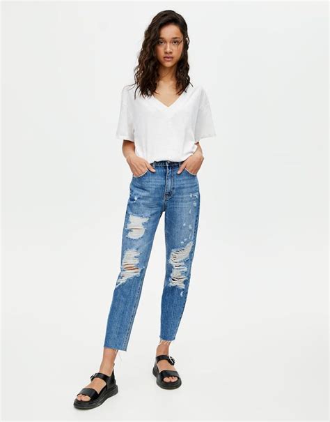 Free shipping on orders over $25 shipped by amazon. Mom jeans rotos - PULL&BEAR
