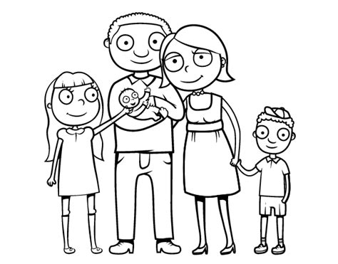Imagenes De Familias Felices Animadas Para Colorear Dibujo De Familia