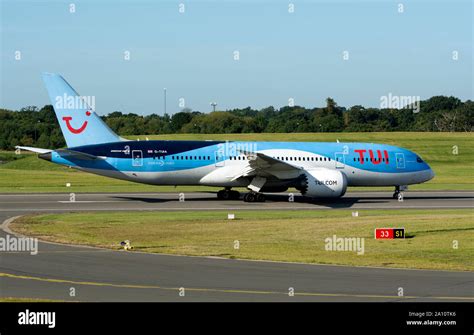 Tui Boeing 787 8 Dreamliner Ready For Take Off At Birmingham Airport