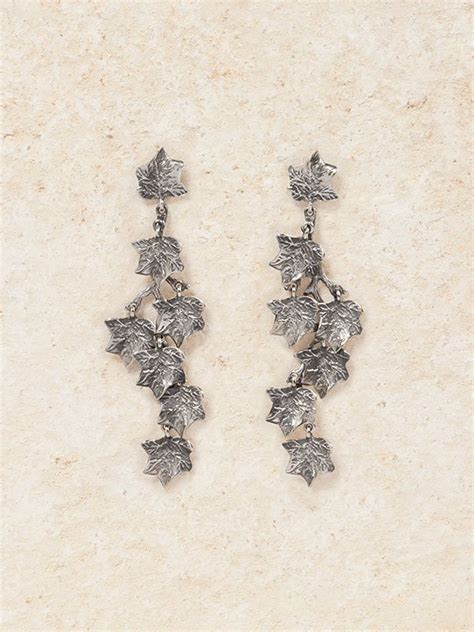 Ivy Vine Earrings In Silver