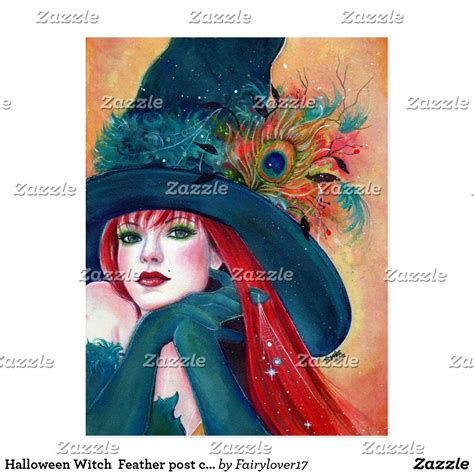 Halloween Witch Feather Post Card By Renee Lavoie Halloween Witch