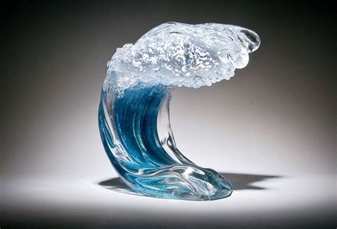 Ian Whitt’s Surfing Wave Sculpture Statue Weblink Glass Art Glass
