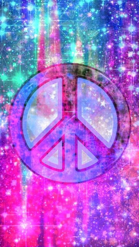 Galaxy Paint Splash Peace Sign Made By Me Purple Blue