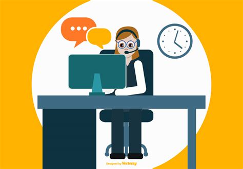 Colorful Flat Style Call Center Illustration Download Free Vector Art